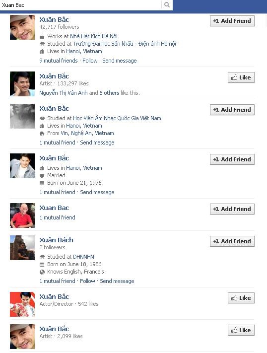 Khi Facebook cho phép người sử dụng đặt tên theo ý muốn mà không lo trùng tên với người khác, ngay lập tức những người nổi tiếng là đối tượng bị mạo danh nhiều nhất trên trang mạng xã hội phổ biến nhất Việt Nam hiện nay.